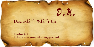 Daczó Márta névjegykártya